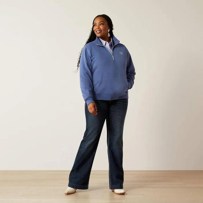 Women Sweatshirts and Hoodies Ariat Logo 12 Zip Sweatshirt Coastal Fjord Women Sweatshirts and Hoodies Ariat Logo 12 Zip Sweatshirt Coastal Fjord