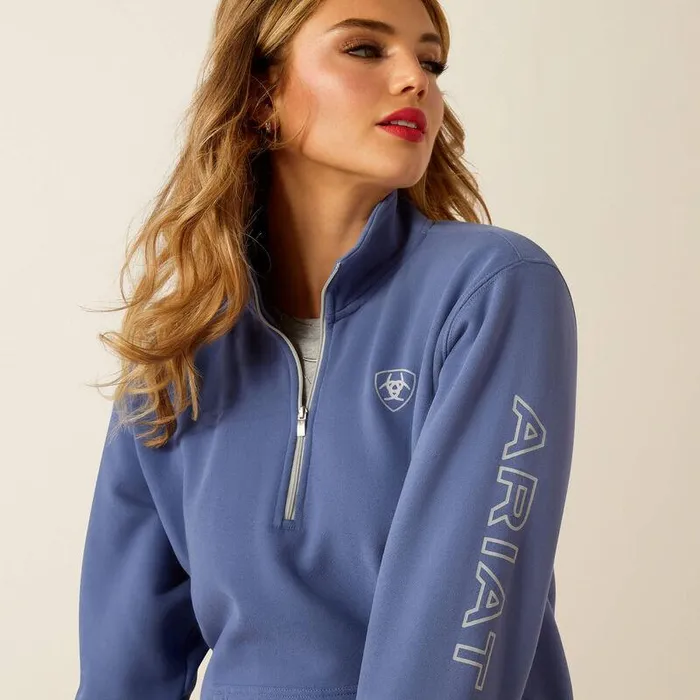 Women Sweatshirts and Hoodies Ariat Logo 12 Zip Sweatshirt Coastal Fjord Women Sweatshirts and Hoodies Ariat Logo 12 Zip Sweatshirt Coastal Fjord