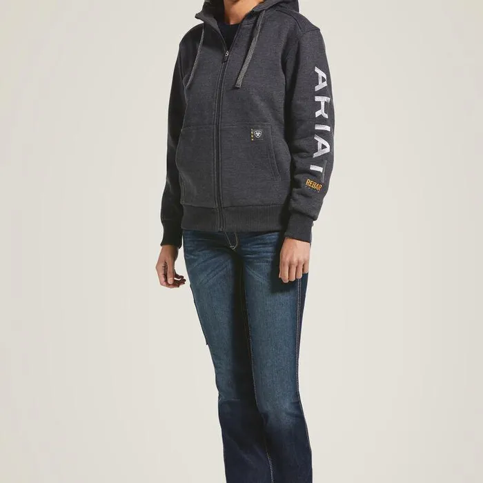 Women Sweatshirts and Hoodies Ariat Rebar AllWeather Full Zip Hoodie Charcoal Heather