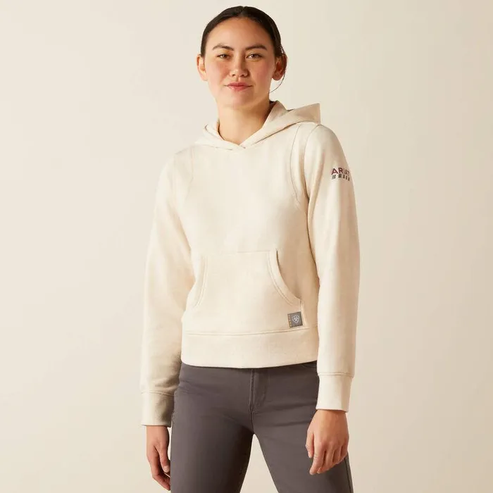 Women Sweatshirts and Hoodies Ariat Rebar Lightweight Cropped Hoodie Sun Kiss Heather