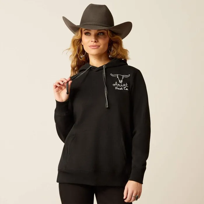 Women Sweatshirts and Hoodies Ariat Steer Stitch Hoodie Black