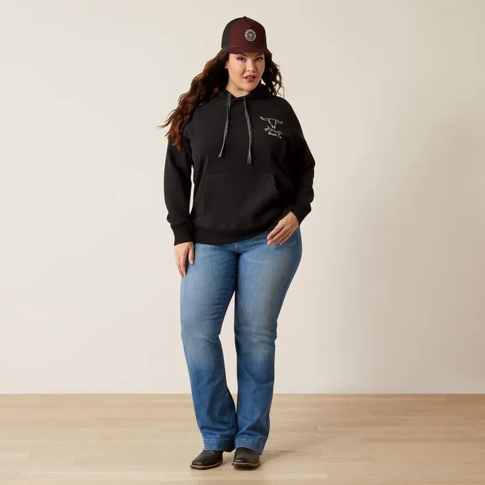 Women Sweatshirts and Hoodies Ariat Steer Stitch Hoodie Black Women Sweatshirts and Hoodies Ariat Steer Stitch Hoodie Black