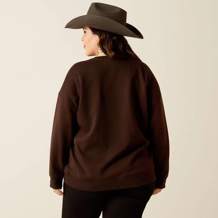 Women Sweatshirts and Hoodies Ariat Taurus Oversized Crew Sweatshirt Mole Women Sweatshirts and Hoodies Ariat Taurus Oversized Crew Sweatshirt Mole