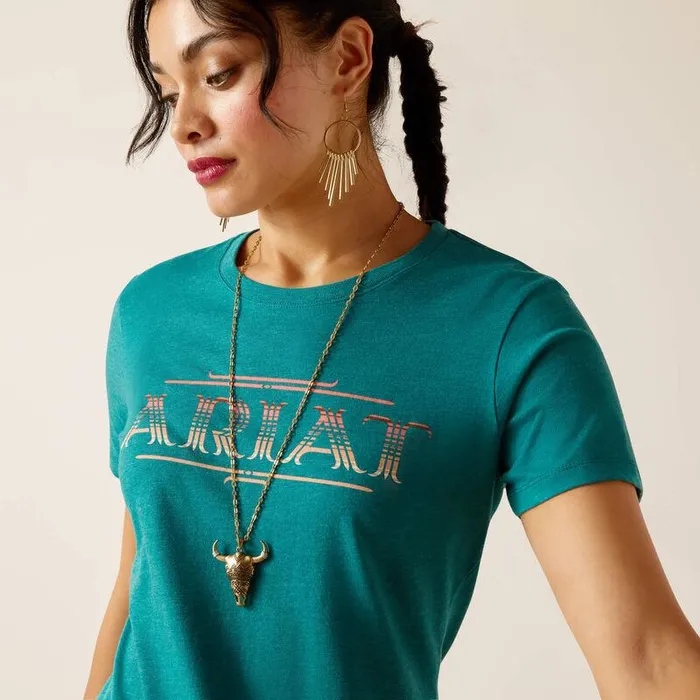 Women TShirts and Tops Ariat Ariat Serape Style TShirt Dark Teal Heather Women TShirts and Tops Ariat Ariat Serape Style TShirt Dark Teal Heather