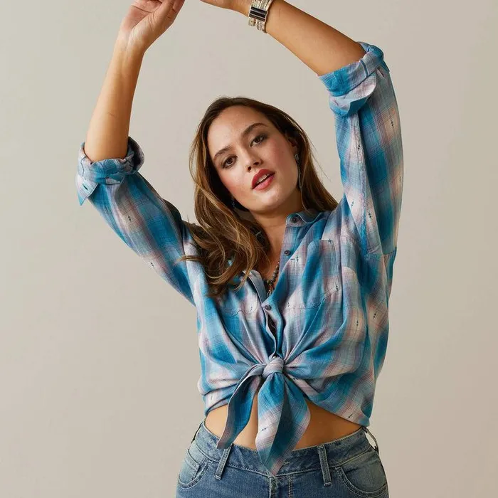 Women TShirts and Tops Ariat Billie Jean Shirt Idabel Dobby Plaid Women TShirts and Tops Ariat Billie Jean Shirt Idabel Dobby Plaid
