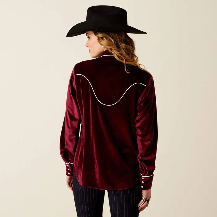 Women TShirts and Tops Ariat Casa Rosa Shirt Burgundy Women TShirts and Tops Ariat Casa Rosa Shirt Burgundy