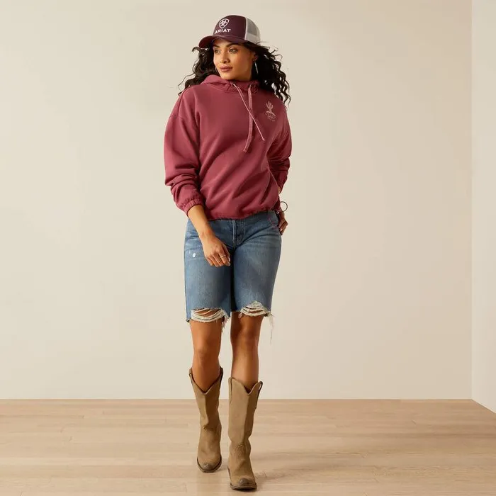 Women TShirts and Tops Ariat Essential Hoodie Dry Rose Women TShirts and Tops Ariat Essential Hoodie Dry Rose