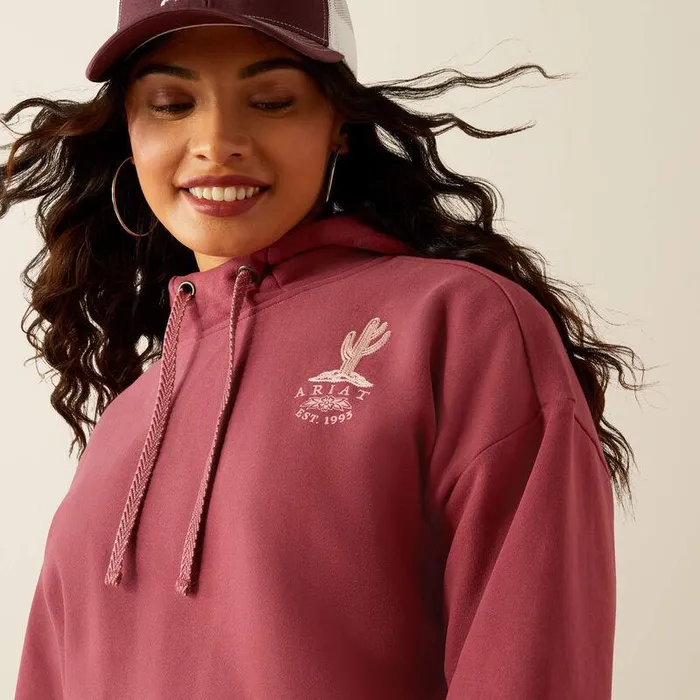 Women TShirts and Tops Ariat Essential Hoodie Dry Rose Women TShirts and Tops Ariat Essential Hoodie Dry Rose