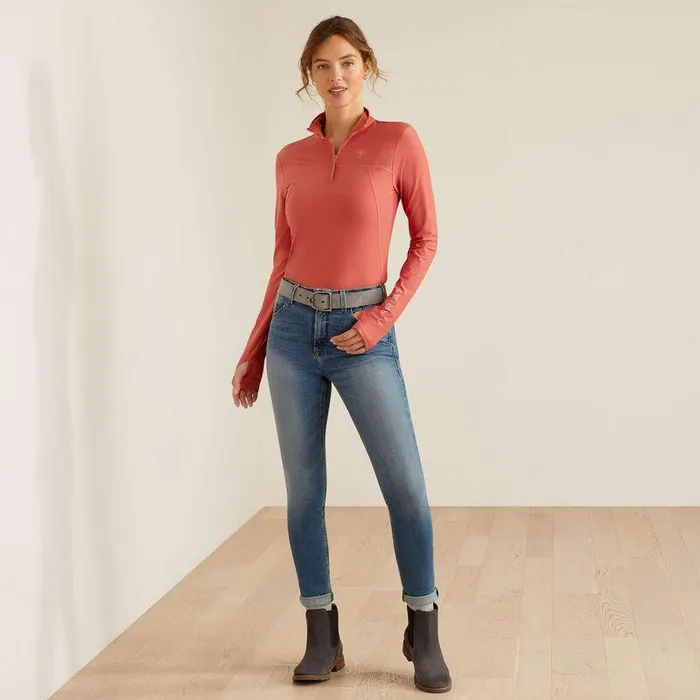 Women TShirts and Tops Ariat Lowell 30 14 Zip Baselayer Dusty Cedar Women TShirts and Tops Ariat Lowell 30 14 Zip Baselayer Dusty Cedar