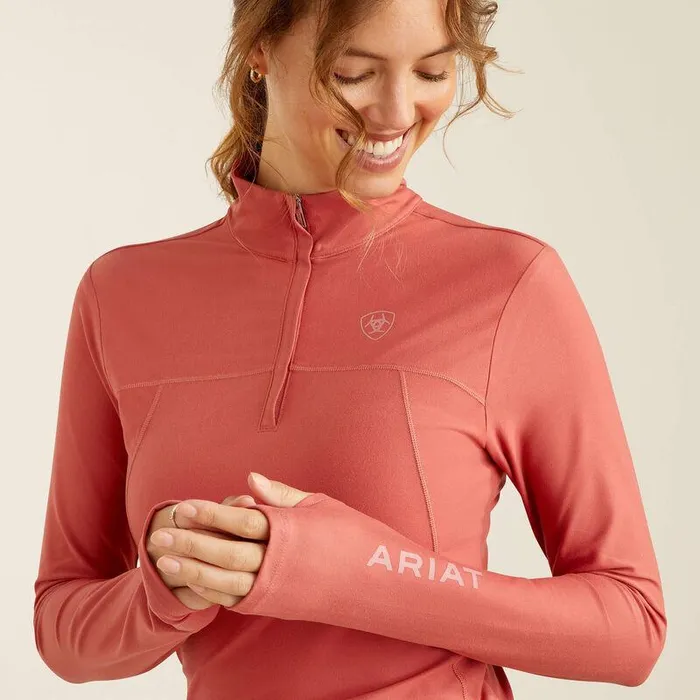 Women TShirts and Tops Ariat Lowell 30 14 Zip Baselayer Dusty Cedar Women TShirts and Tops Ariat Lowell 30 14 Zip Baselayer Dusty Cedar