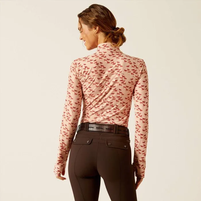 Women TShirts and Tops Ariat Lowell 30 14 Zip Baselayer Scattering Horses