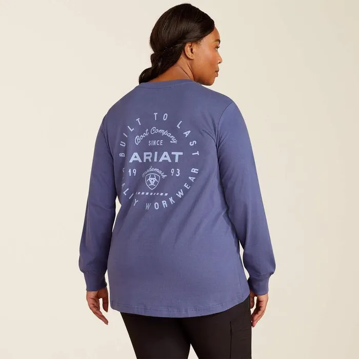 Women TShirts and Tops Ariat Rebar Cotton Strong Quality TShirt Blue Indigo