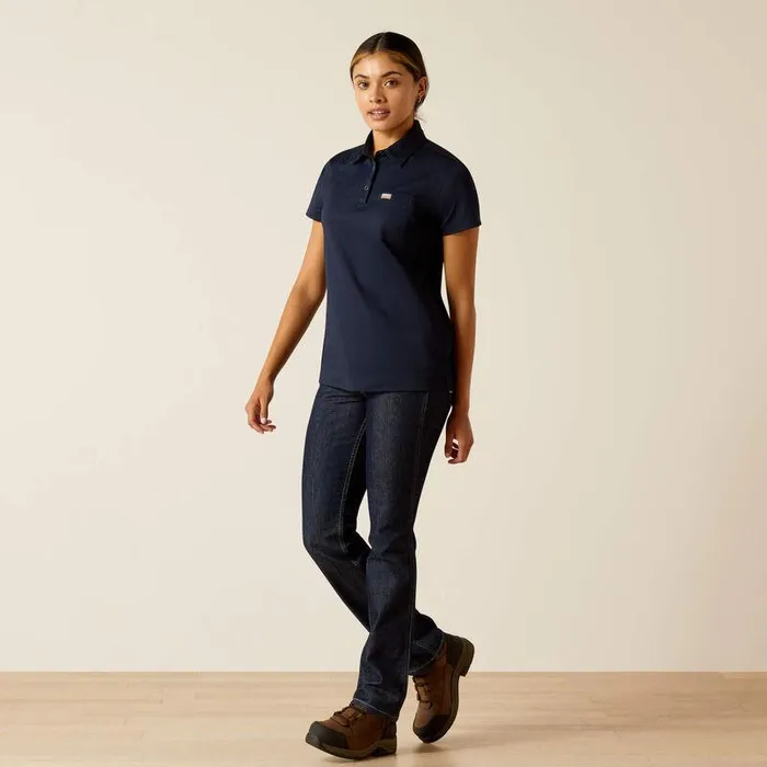 Women TShirts and Tops Ariat Rebar Foreman Polo Navy Women TShirts and Tops Ariat Rebar Foreman Polo Navy