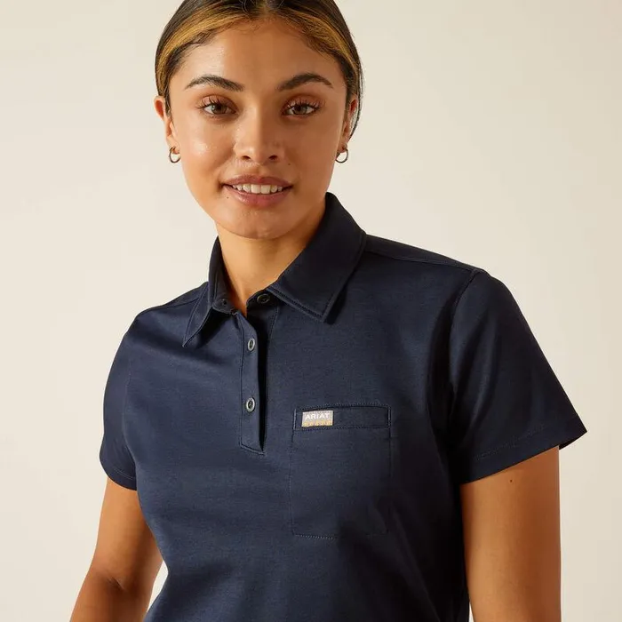 Women TShirts and Tops Ariat Rebar Foreman Polo Navy Women TShirts and Tops Ariat Rebar Foreman Polo Navy