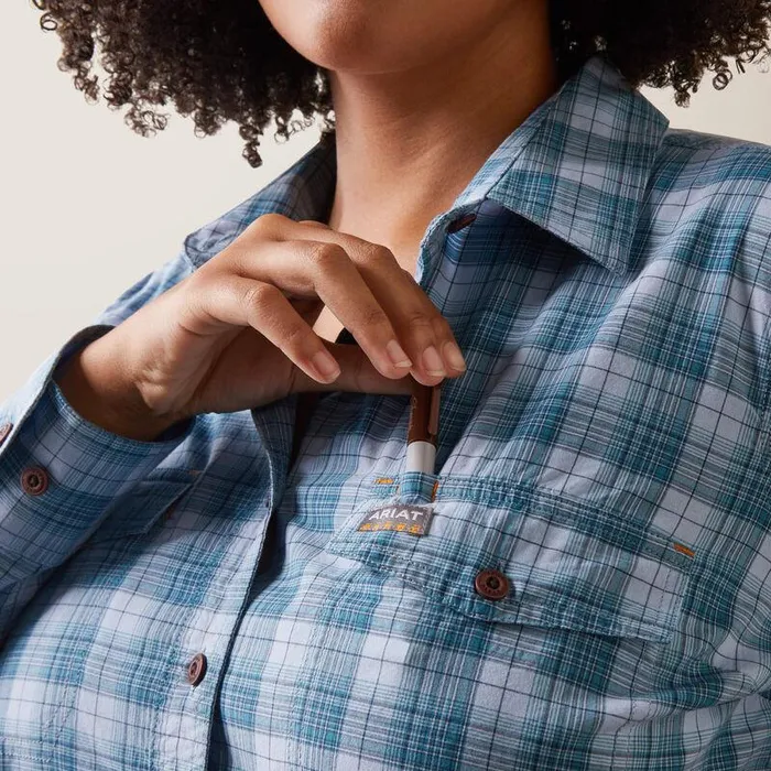 Women TShirts and Tops Ariat Rebar Made Tough DuraStretch Work Shirt Clear Sky Plaid Women TShirts and Tops Ariat Rebar Made Tough DuraStretch Work Shirt Clear Sky Plaid