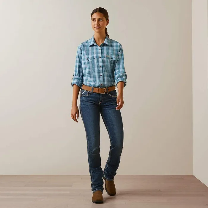 Women TShirts and Tops Ariat Rebar Made Tough DuraStretch Work Shirt Clear Sky Plaid Women TShirts and Tops Ariat Rebar Made Tough DuraStretch Work Shirt Clear Sky Plaid