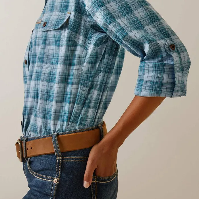 Women TShirts and Tops Ariat Rebar Made Tough DuraStretch Work Shirt Clear Sky Plaid Women TShirts and Tops Ariat Rebar Made Tough DuraStretch Work Shirt Clear Sky Plaid