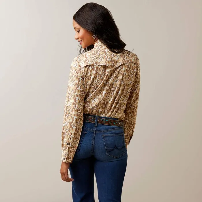 Women TShirts and Tops Ariat Western VentTEK Stretch Shirt Sophia Leopard Print
