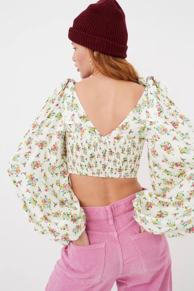 Women Tanya Crop Top White For Love and Lemons Tops