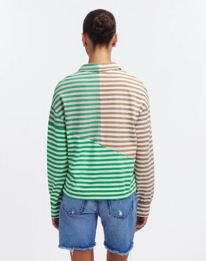 Women Tees Madewell KULE The Beck Sweatshirt Green Beige Blush