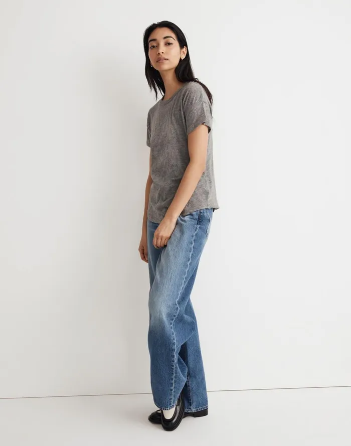 Women Tees Madewell Whisper Crew Neck Tee Hthr Iron