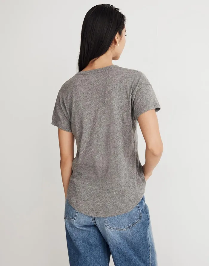 Women Tees Madewell Whisper Crew Neck Tee Hthr Iron