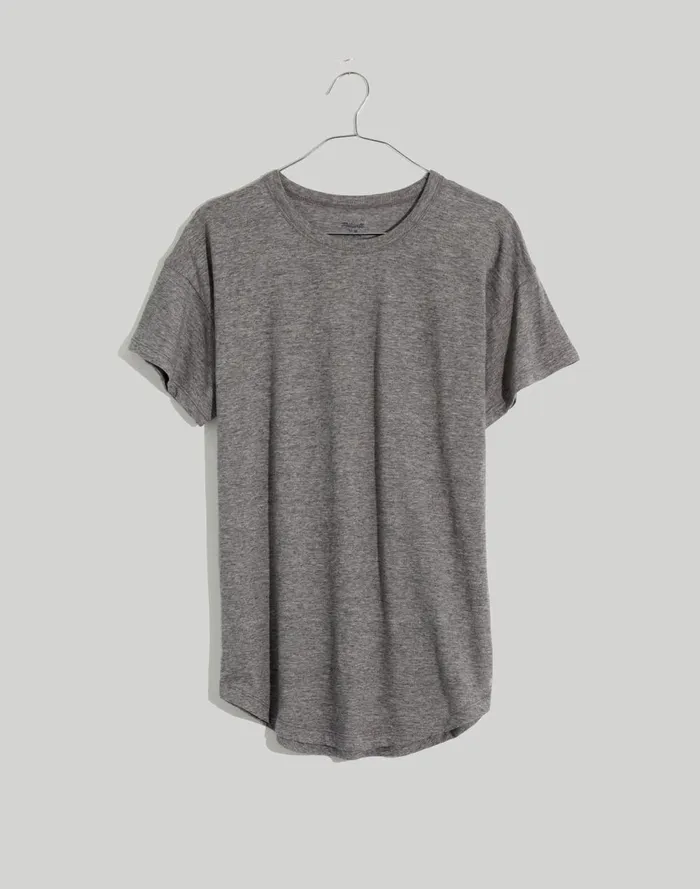 Women Tees Madewell Whisper Crew Neck Tee Hthr Iron