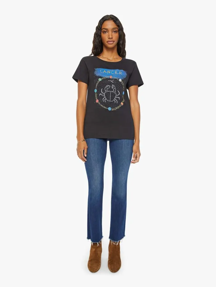 Women Tees Tanks Mother Denim Cancer Zodiac Tee Black