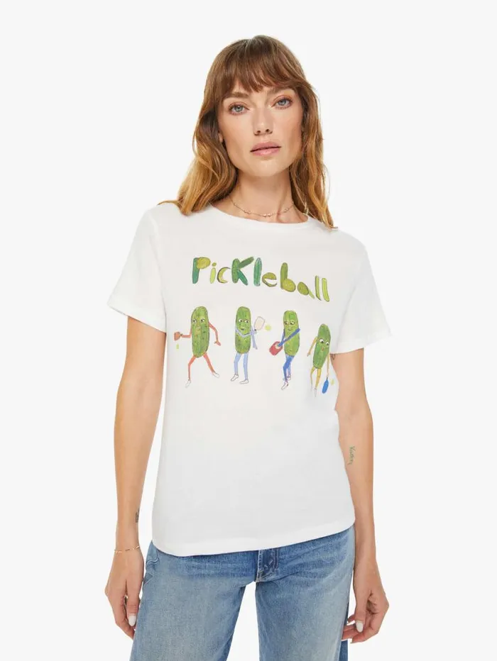 Women Tees Tanks Mother Denim Pickleball Tee White
