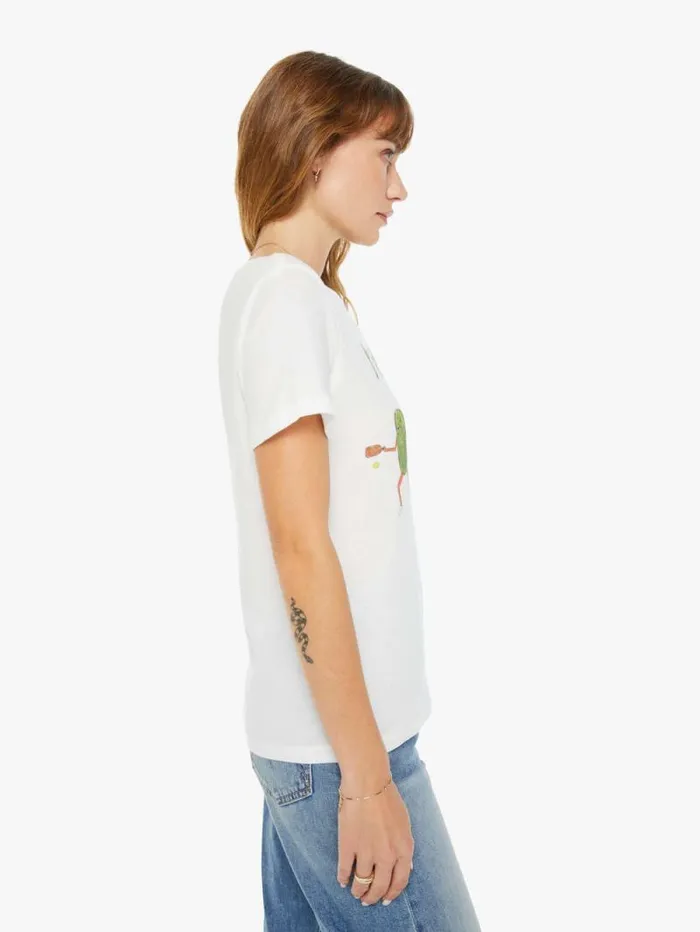 Women Tees Tanks Mother Denim Pickleball Tee White