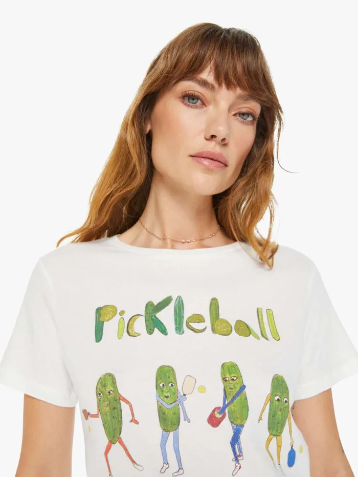 Women Tees Tanks Mother Denim Pickleball Tee White