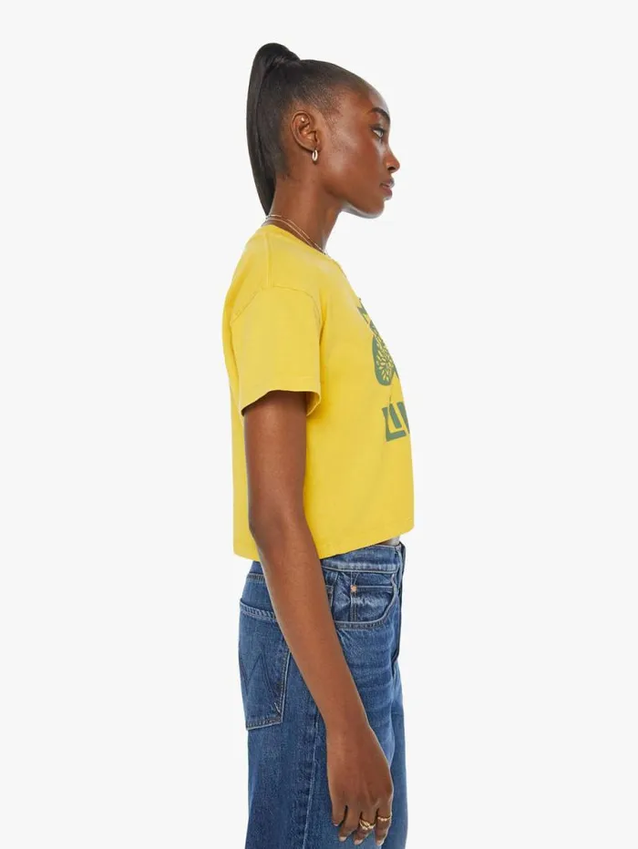 Women Tees Tanks Mother Denim The Grab Bag Crop Tee Yellow