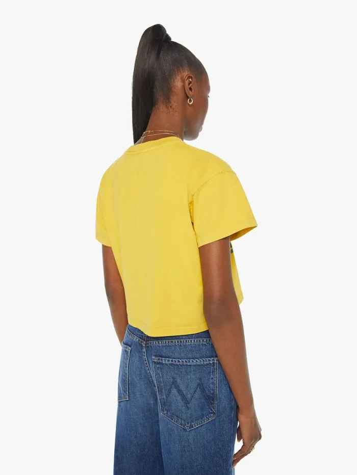 Women Tees Tanks Mother Denim The Grab Bag Crop Tee Yellow