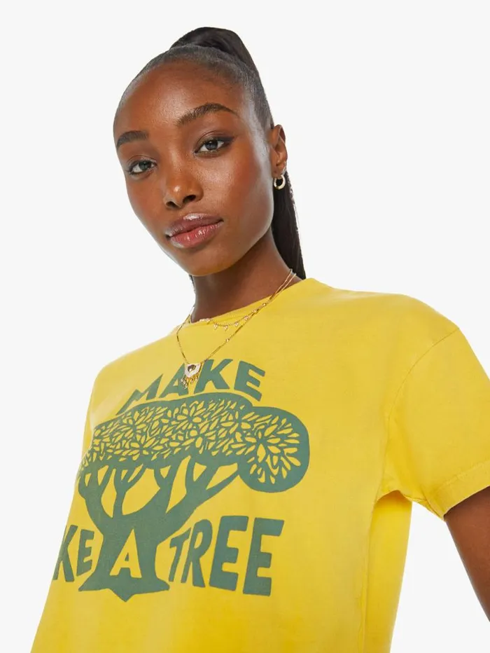 Women Tees Tanks Mother Denim The Grab Bag Crop Tee Yellow