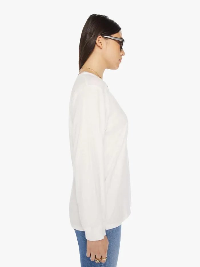 Women Tees Tanks Mother Denim The Long Sleeve Rowdy White