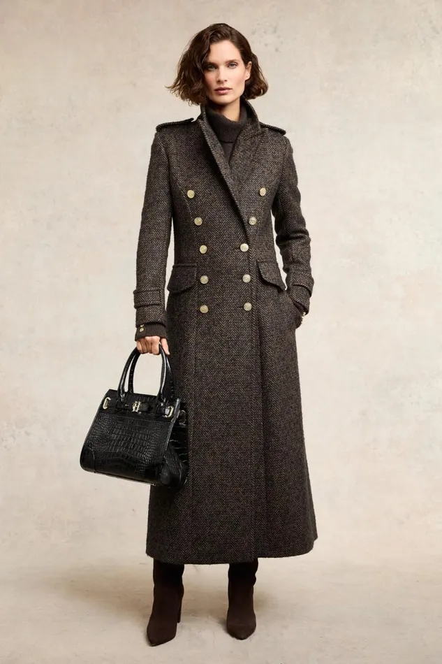 Women The Great Coat Walnut Herringbone Holland Cooper Coats
