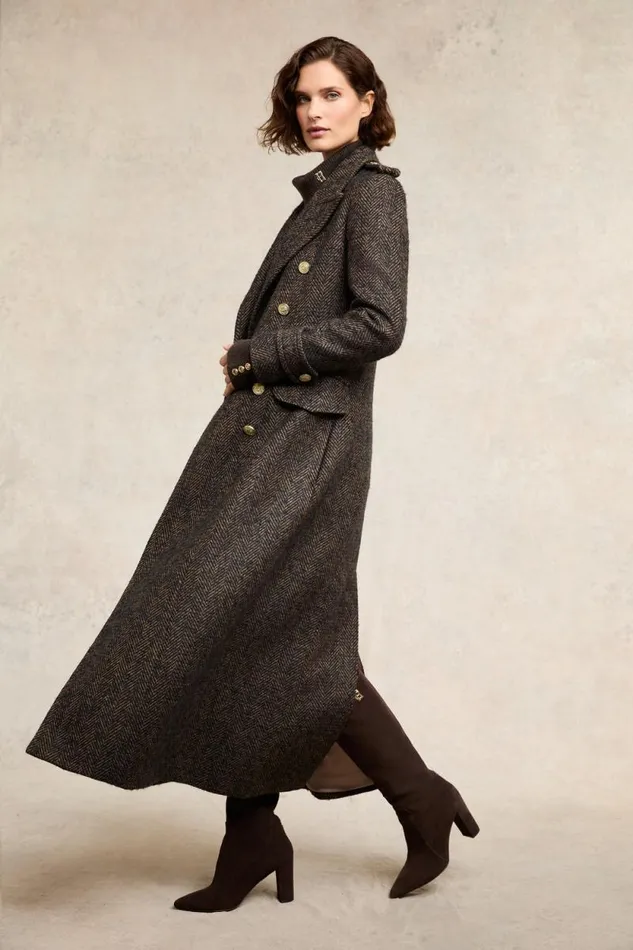 Women The Great Coat Walnut Herringbone Holland Cooper Coats