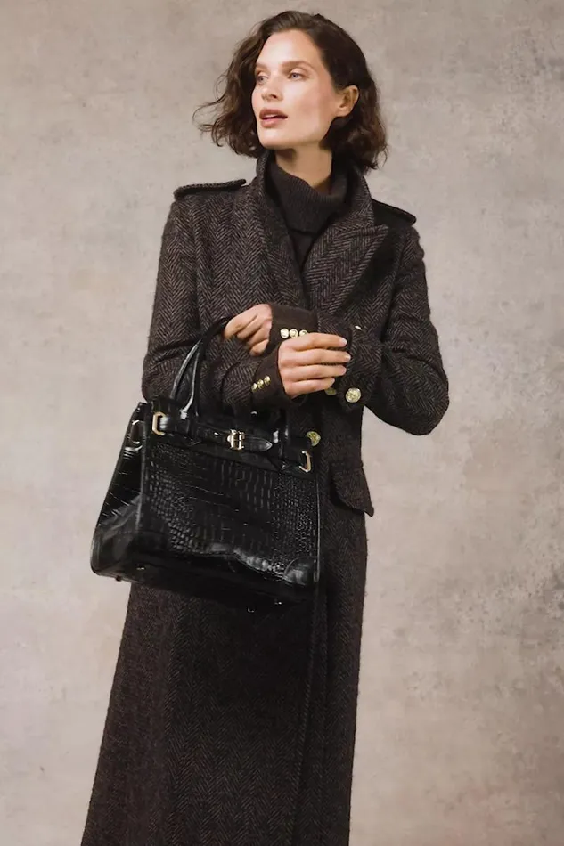 Women The Great Coat Walnut Herringbone Holland Cooper Coats
