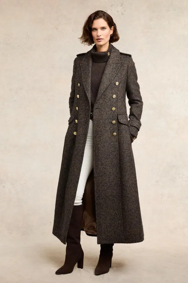 Women The Great Coat Walnut Herringbone Holland Cooper Coats