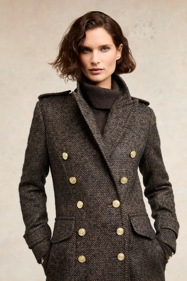 Women The Great Coat Walnut Herringbone Holland Cooper Coats
