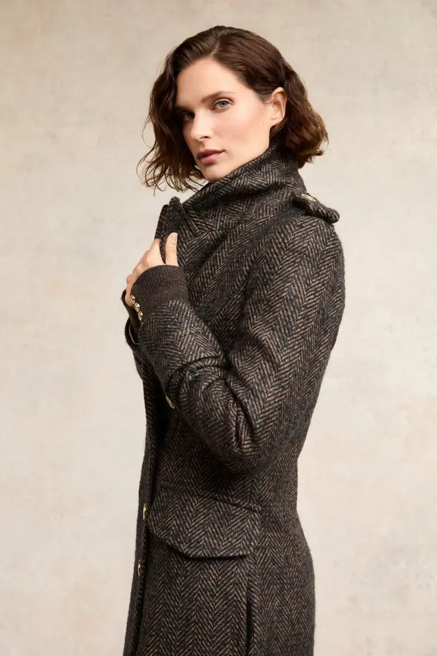 Women The Great Coat Walnut Herringbone Holland Cooper Coats