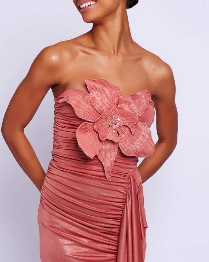 Women Tops and Bodysuits PatBO Metallic Jersey Orchid Bodysuit FINAL SALE Terracotta