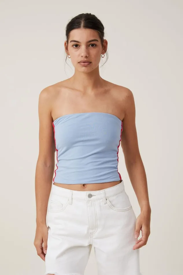 Women Tops Cotton On Billi Tube Top Breezy Blue
