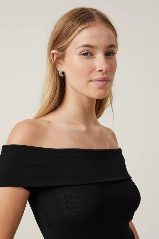 Women Tops Cotton On Chloe Off The Shoulder Top Black