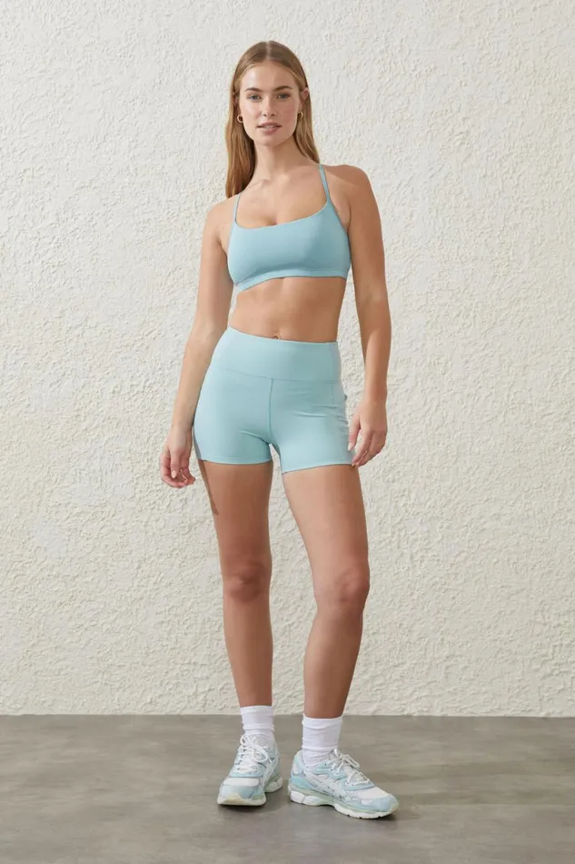 Women Tops Cotton On Recycled Workout Crop Sea Glass