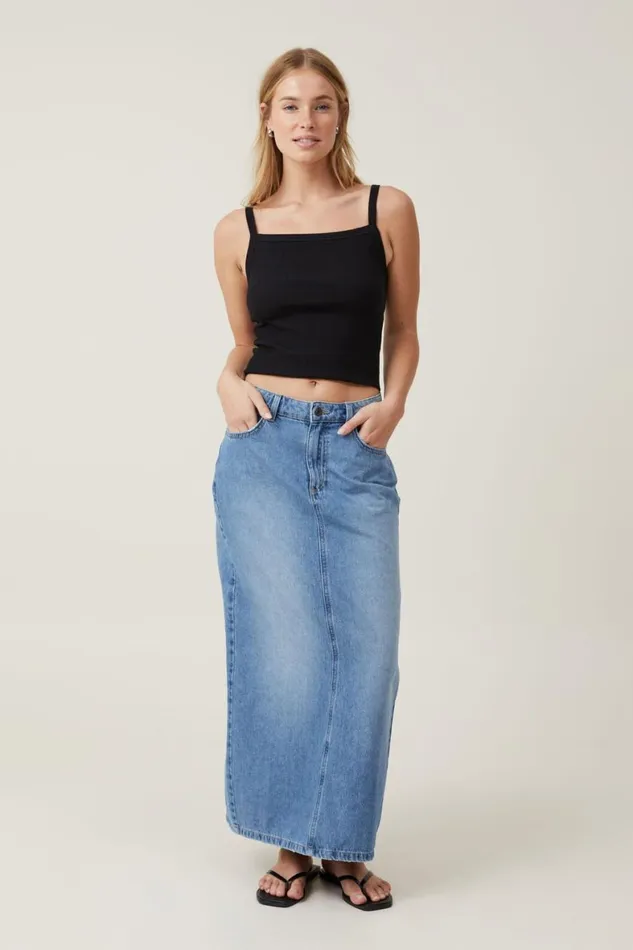 Women Tops Cotton On Rory Straight Neck Cami Black