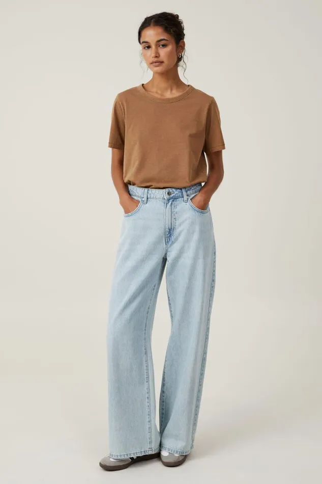 Women Tops Cotton On The Classic Organic Tee Washed Pinecone