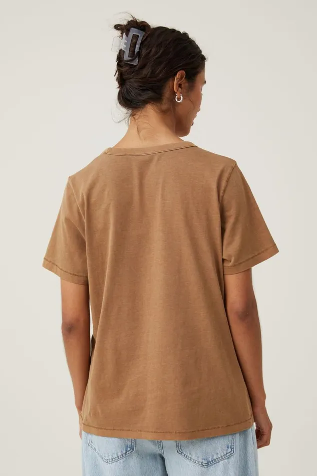 Women Tops Cotton On The Classic Organic Tee Washed Pinecone