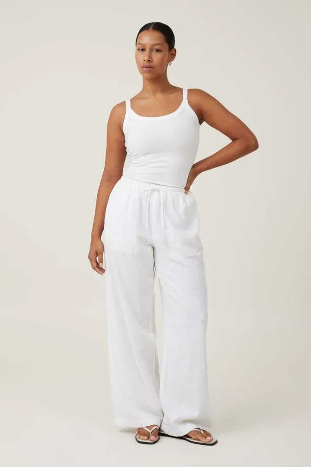 Women Tops Cotton On The One Basic Scoop Neck Cami Vintage White