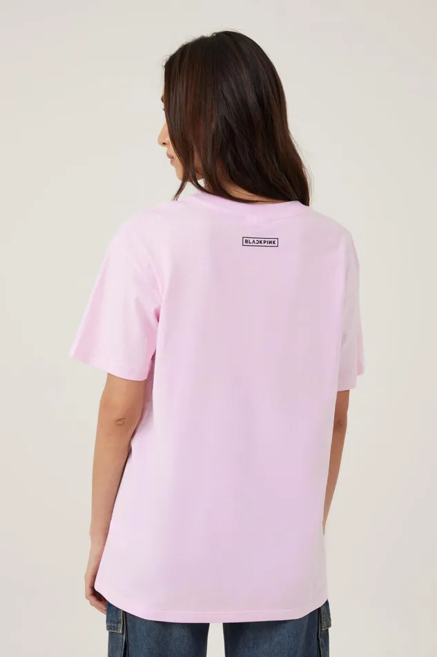 Women Tops Cotton On The Oversized Graphic License Tee Lcn Br Black Pink Born Pinkpink Mist